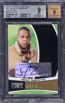 2005-06 Topps Luxury Box "Box Seats Autographs" #BSAJZ Jay-Z Signed Card (#1/1) - BGS MINT 9/BGS 9